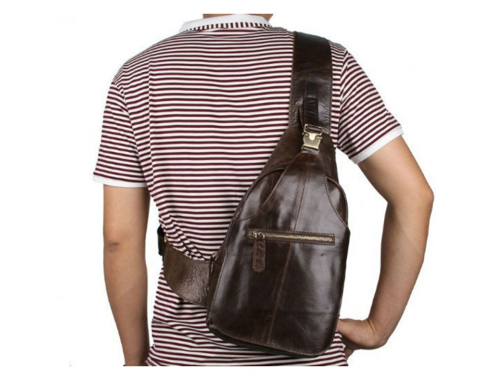 Чоловіча сумка на плече TIDING BAG 2467C коричнева - Фотографія № 11