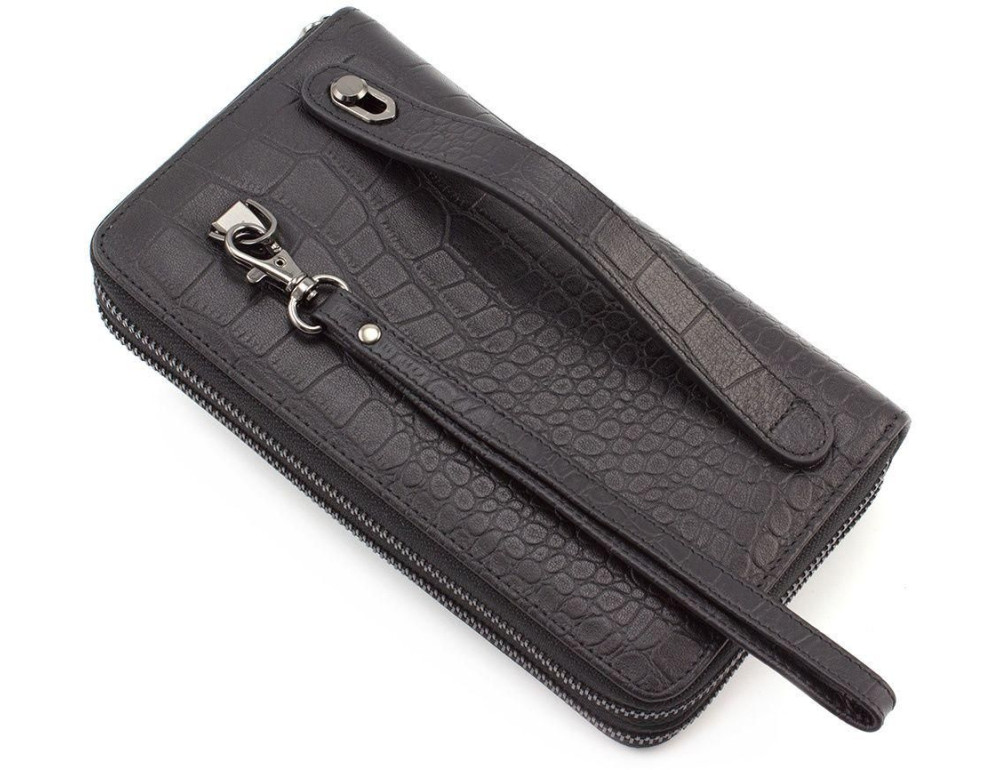 Чорний шкіряний клатч на дві блискавки Marco Coverna 5902B (JP) black - Фотографія № 6