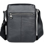 Чорна шкіряна сумка-месенджер Tiding Bag 6026A - Фотографія № 101
