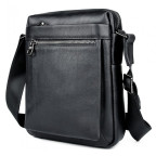 Чорна шкіряна сумка-месенджер Tiding Bag 6026A - Фотографія № 102
