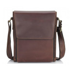 Коричневий шкіряний месенджер середнього розміру Tiding Bag 7055B-2 - Фотографія № 102