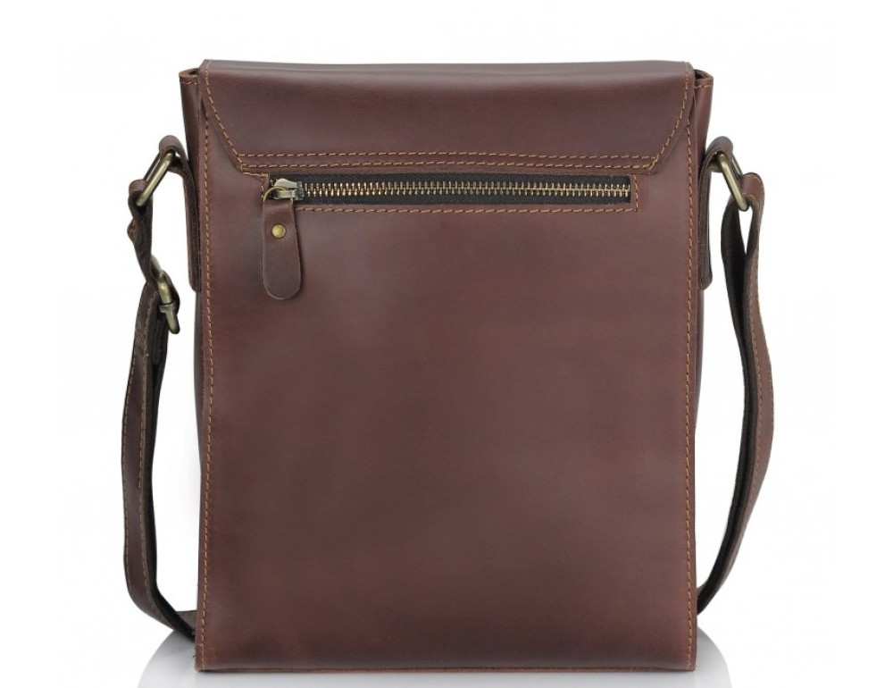 Коричневий шкіряний месенджер середнього розміру Tiding Bag 7055B-2 - Фотографія № 4
