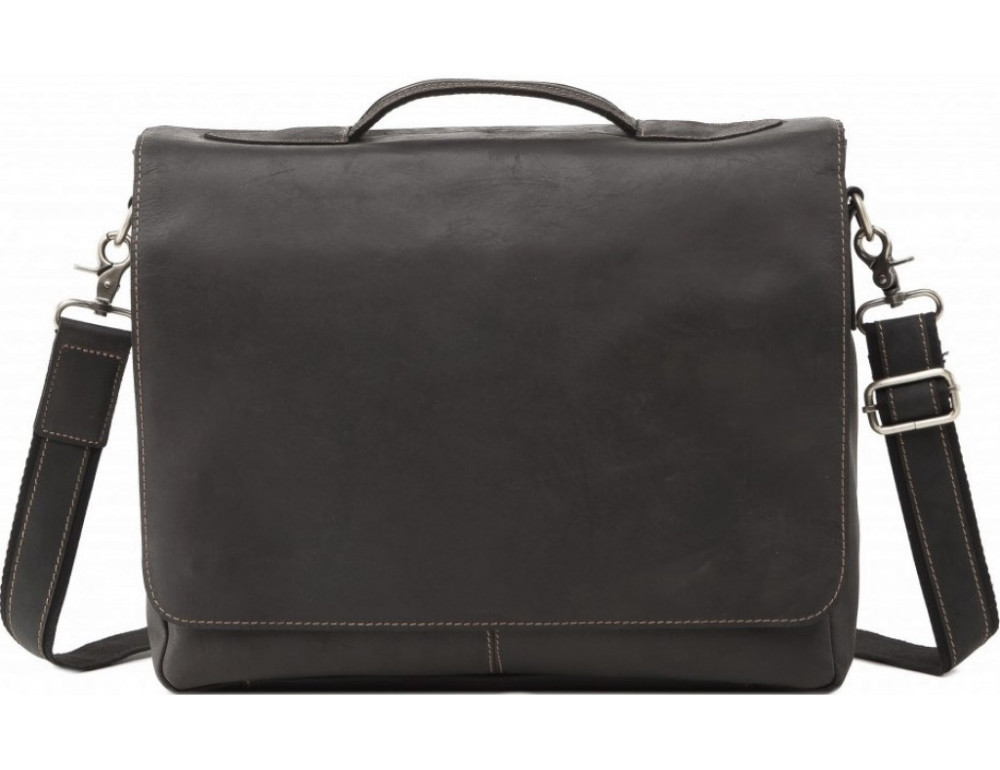 Чорний шкіряний портфель TIDING BAG 7108A-1 - Фотографія № 3