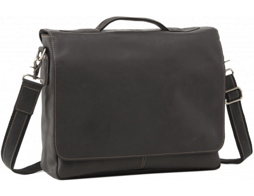 Чорний шкіряний портфель TIDING BAG 7108A-1 - Фотографія № 5