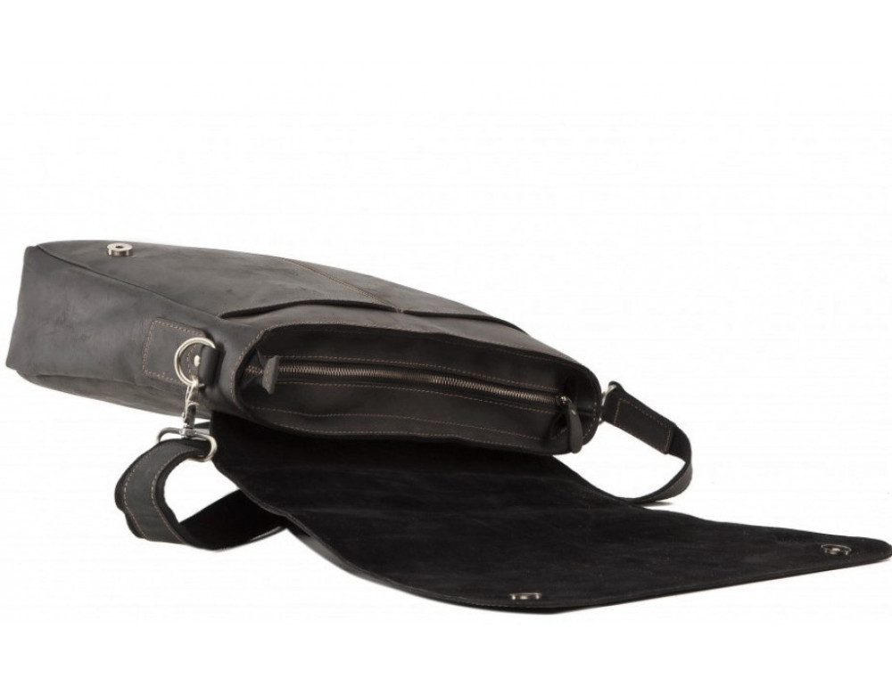 Чорний шкіряний портфель TIDING BAG 7108A-1 - Фотографія № 6