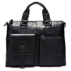 Чорна шкіряна сумка для ноутбука 15' Tiding Bag 7264A - Фотографія № 102