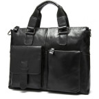 Чорна шкіряна сумка для ноутбука 15' Tiding Bag 7264A - Фотографія № 103
