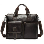 Коричнева шкіряна сумка для ноутбука 15' Tiding Bag 7264C - Фотографія № 100