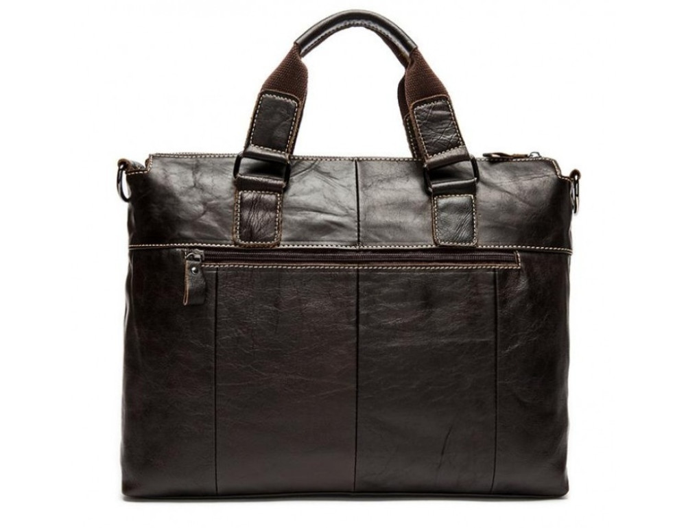 Коричнева шкіряна сумка для ноутбука 15' Tiding Bag 7264C - Фотографія № 5