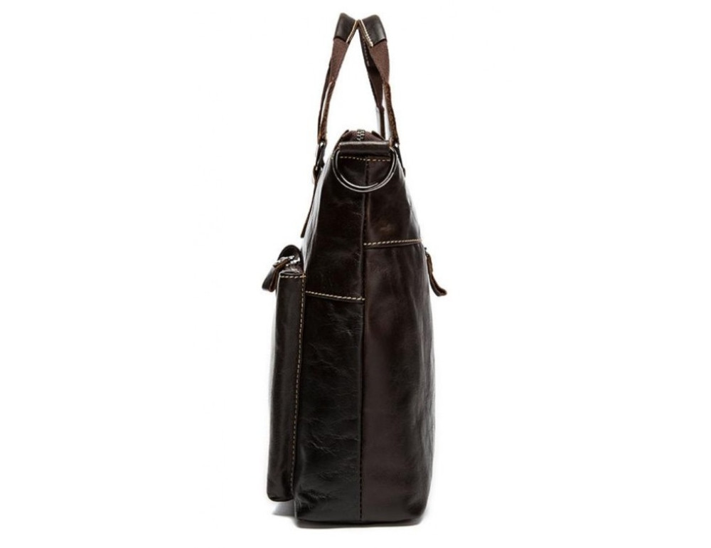 Коричнева шкіряна сумка для ноутбука 15' Tiding Bag 7264C - Фотографія № 6