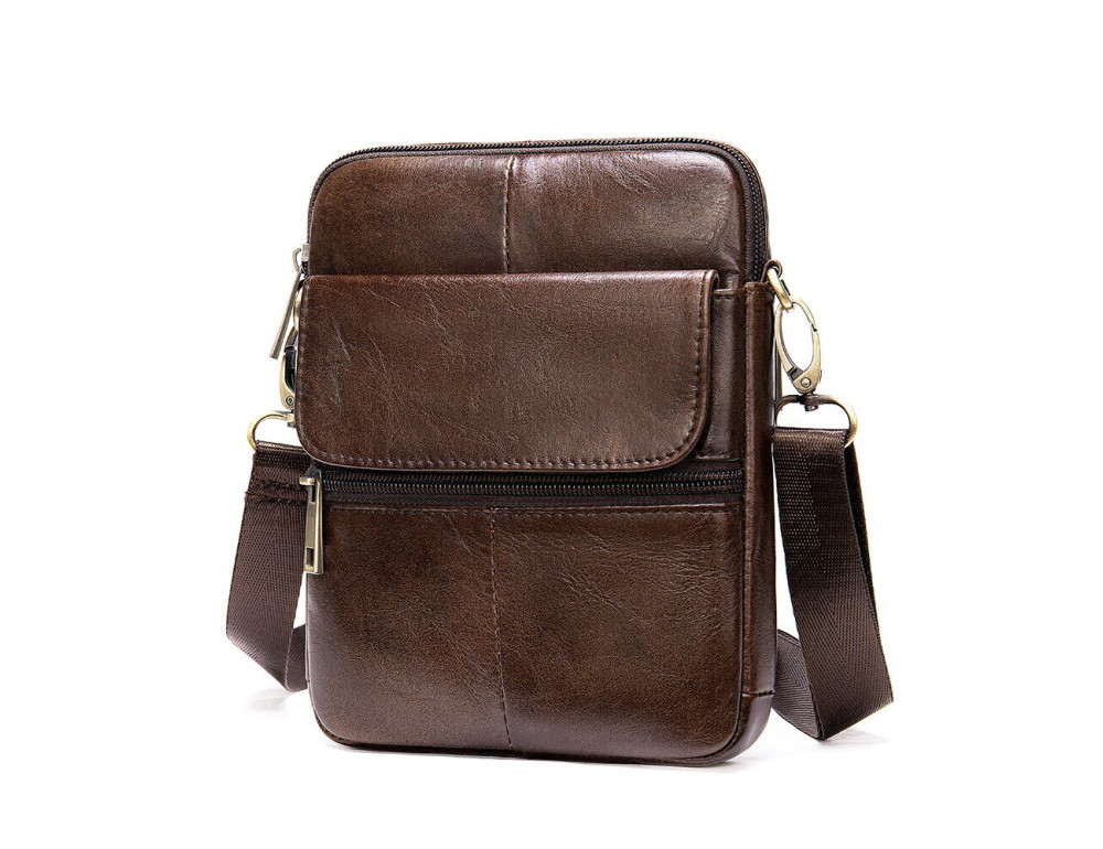 Коричнева шкіряна сумка-месенджер Bexhill BX7350 Brown - Фотографія № 3