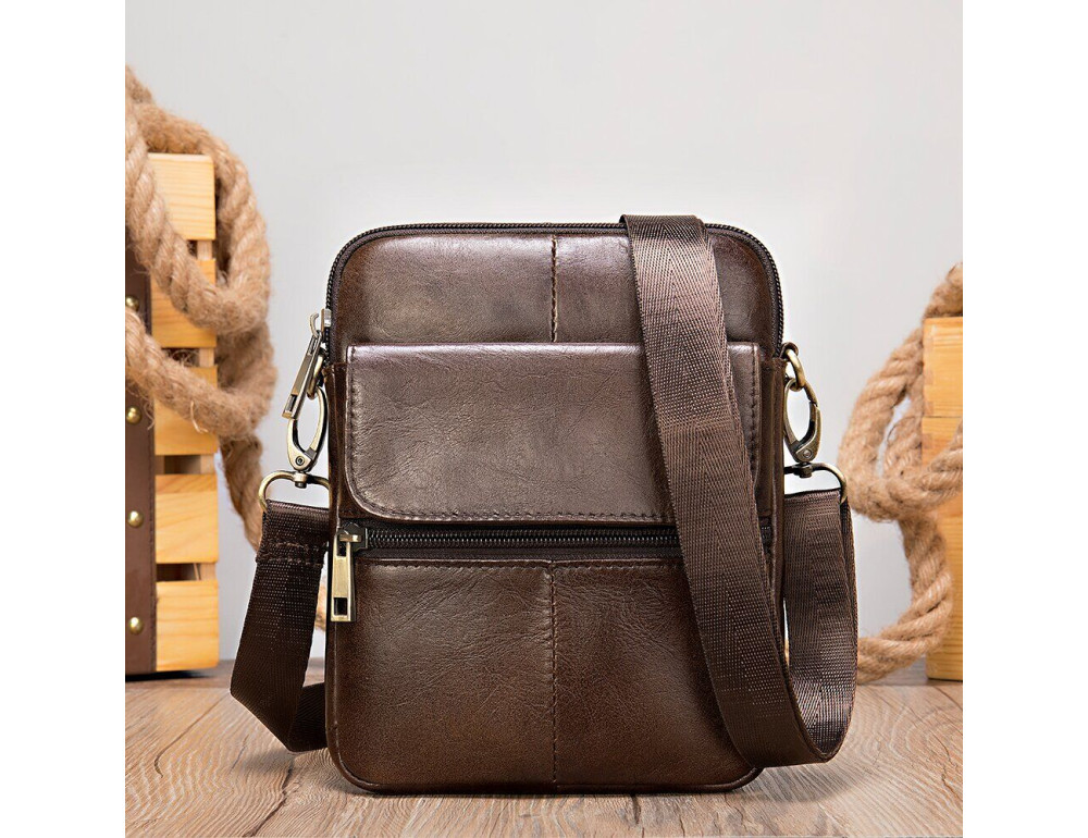Коричнева шкіряна сумка-месенджер Bexhill BX7350 Brown - Фотографія № 5