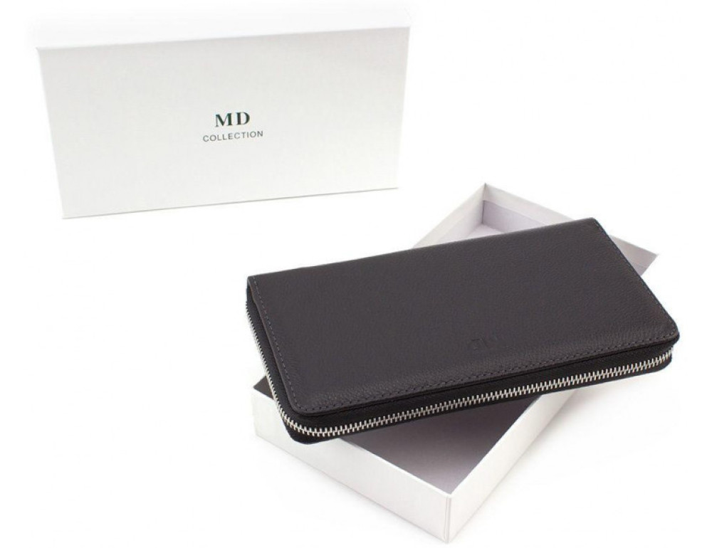 Чорний шкіряний клатч MD Leather 7m-1127 - Фотографія № 8