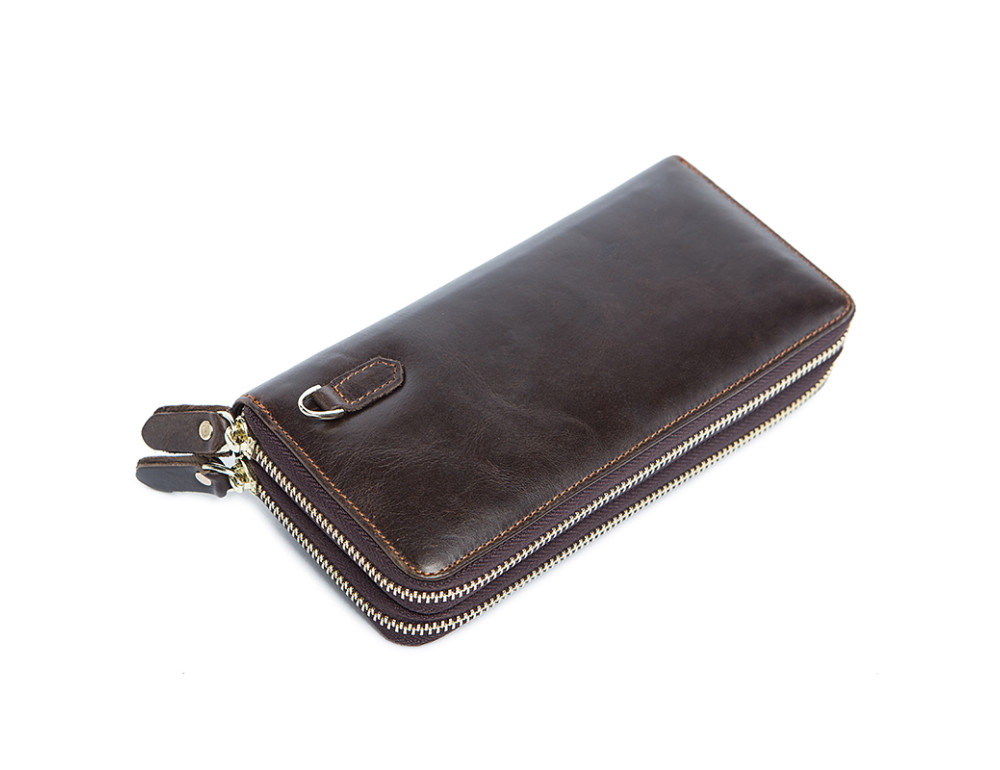 Коричневый кожаный кошелёк-клатч Bexhill Bx9015GC - Фото № 7