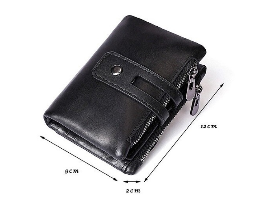 Чорний шкіряний гаманець Tiding Bag 8109A - Фотографія № 3