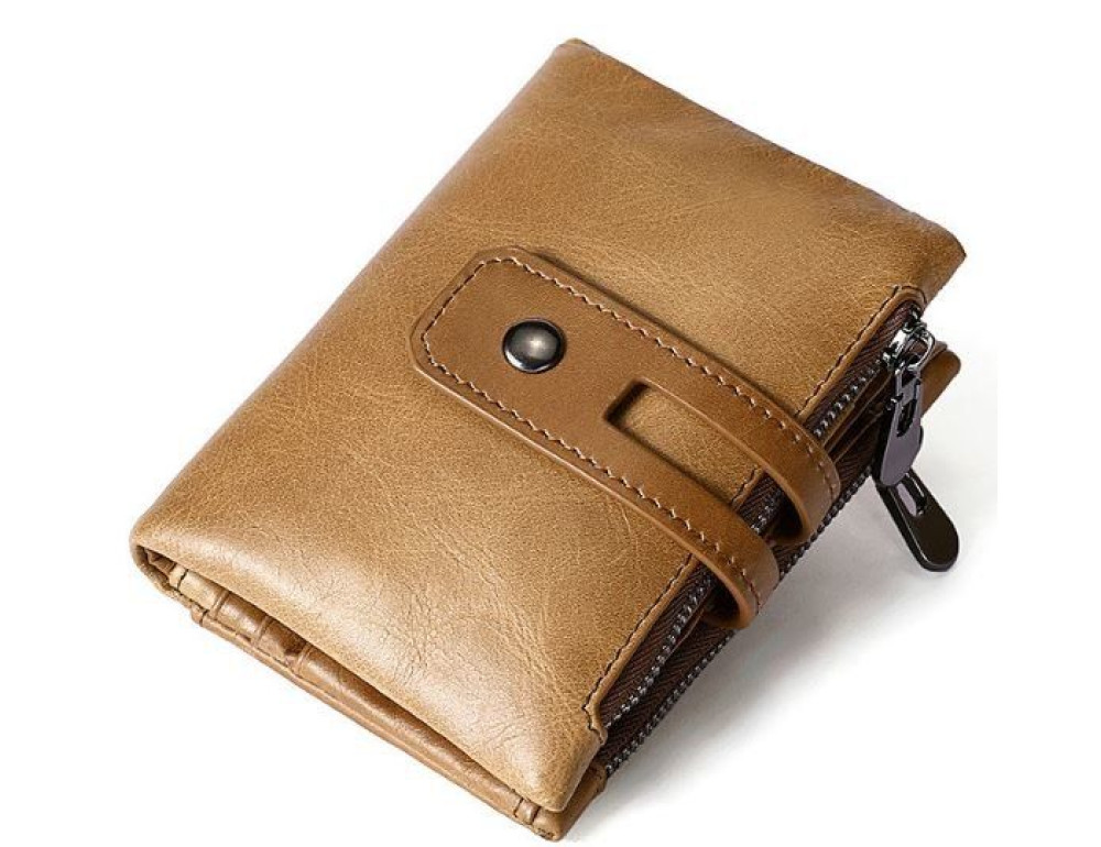 Рудий шкіряний гаманець Tiding Bag 8109C - Фотографія № 3