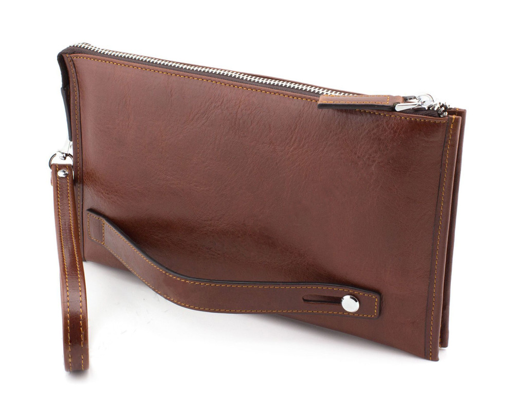 Великий чоловічий шкіряний клатч коричневого кольору Marco Coverna 8519-3-brown - Фотографія № 4