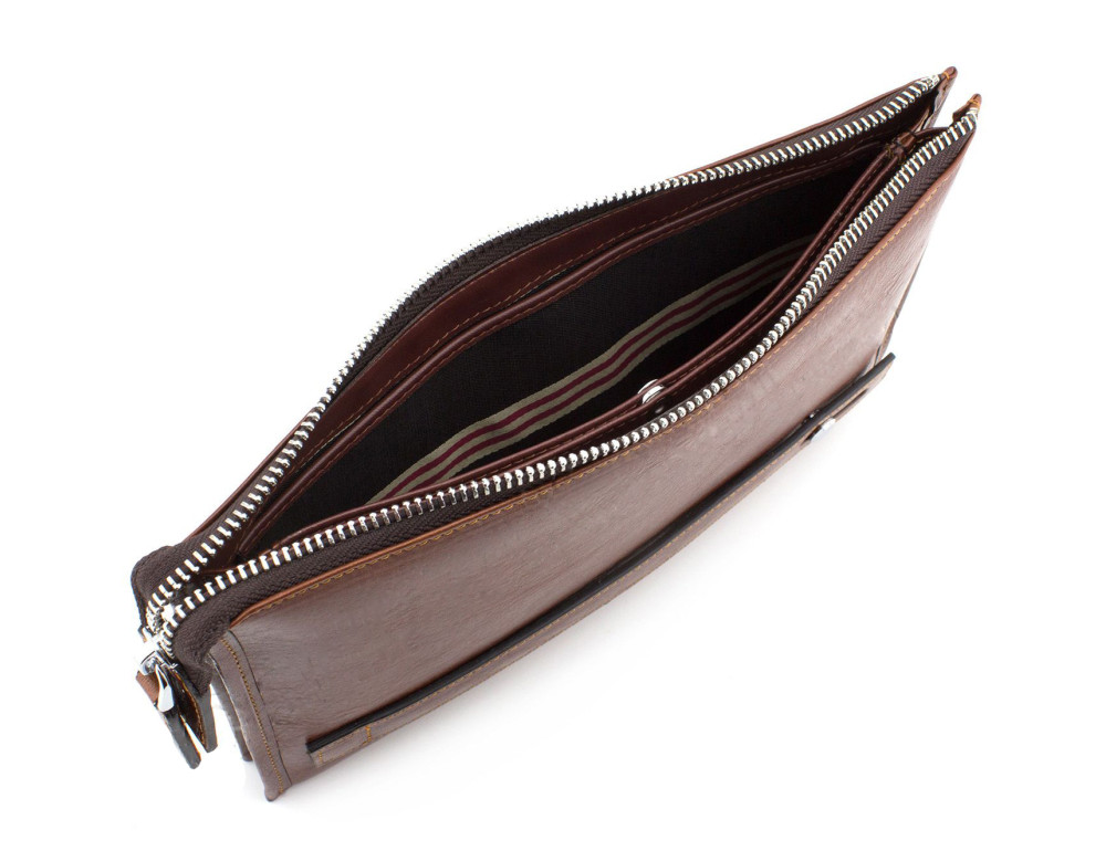 Великий чоловічий шкіряний клатч коричневого кольору Marco Coverna 8519-3-brown - Фотографія № 6