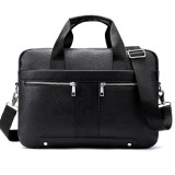 Чорна шкіряна сумка під ноутбук 15,6 'Tiding Bag 8522A