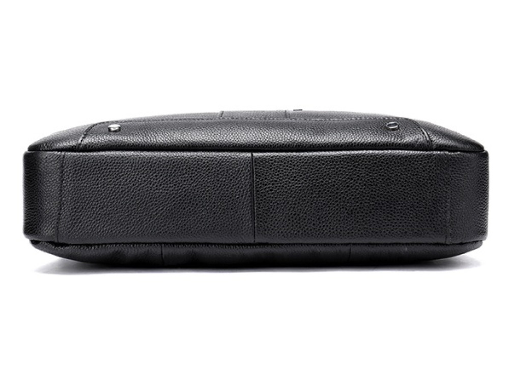 Чорна шкіряна сумка під ноутбук 15,6 'Tiding Bag 8522A - Фотографія № 3