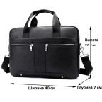 Чорна шкіряна сумка під ноутбук 15,6 'Tiding Bag 8522A - Фотографія № 104