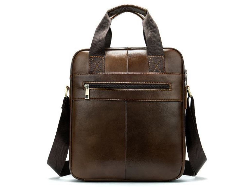 Коричнева вертикальна шкіряна сумка Tiding Bag 8578C - Фотографія № 2