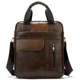 Коричнева вертикальна шкіряна сумка Tiding Bag 8578C