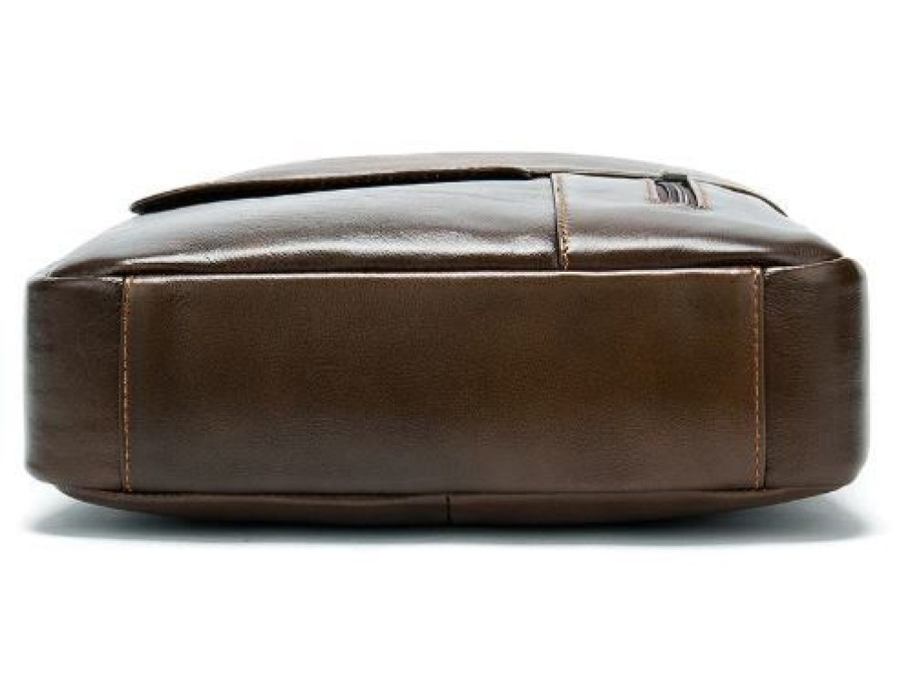 Коричнева вертикальна шкіряна сумка Tiding Bag 8578C - Фотографія № 6