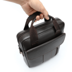 Темно-коричнева вертикальна шкіряна сумка через плече Tiding Bag 8567DB - Фотографія № 104