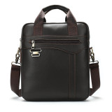 Темно-коричнева чоловіча шкіряна сумка A4 Tiding Bag 8569J