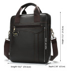 Темно-коричнева чоловіча шкіряна сумка A4 Tiding Bag 8569J - Фотографія № 102