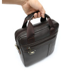 Темно-коричнева чоловіча шкіряна сумка A4 Tiding Bag 8569J - Фотографія № 104