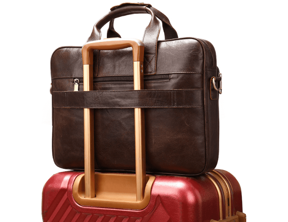 Темно-коричневий шкіряний портфель Tiding Bag 8841C - Фотографія № 3