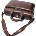 Темно-коричневий шкіряний портфель Tiding Bag 8841C - Фотографія № 104
