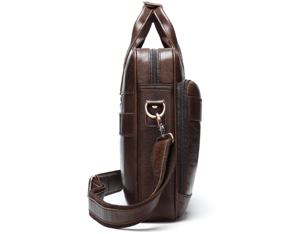 Темно-коричневий шкіряний портфель Tiding Bag 8841C - Фотографія № 7