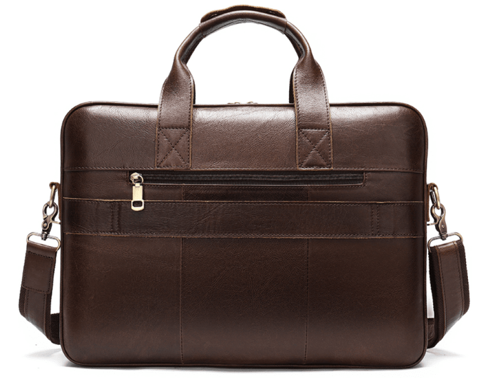 Темно-коричневий шкіряний портфель Tiding Bag 8841C - Фотографія № 9