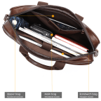 Темно-коричневий шкіряний портфель Tiding Bag 8841C - Фотографія № 109