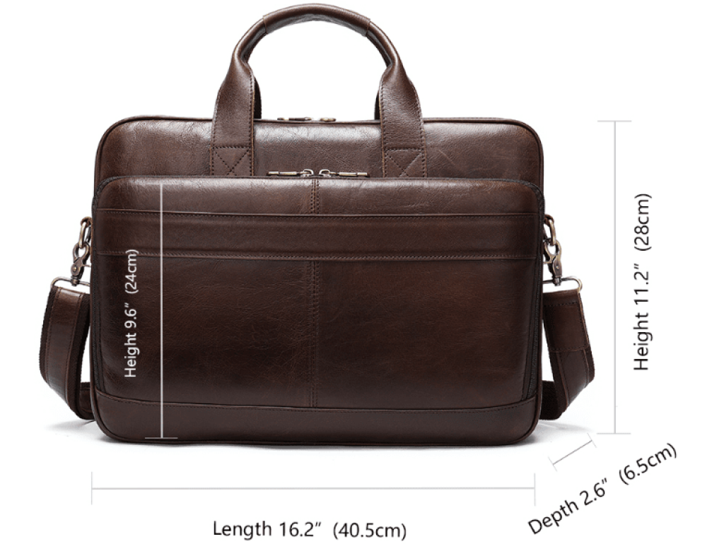 Темно-коричневий шкіряний портфель Tiding Bag 8841C - Фотографія № 11