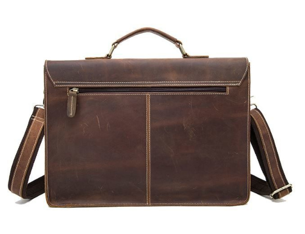 Коричневий шкіряний портфель Tiding Bag 9033C - Фотографія № 2