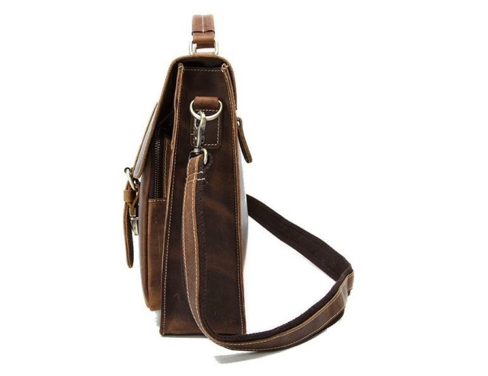 Коричневий шкіряний портфель Tiding Bag 9033C - Фотографія № 3