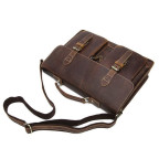 Коричневий шкіряний портфель Tiding Bag 9033C - Фотографія № 103
