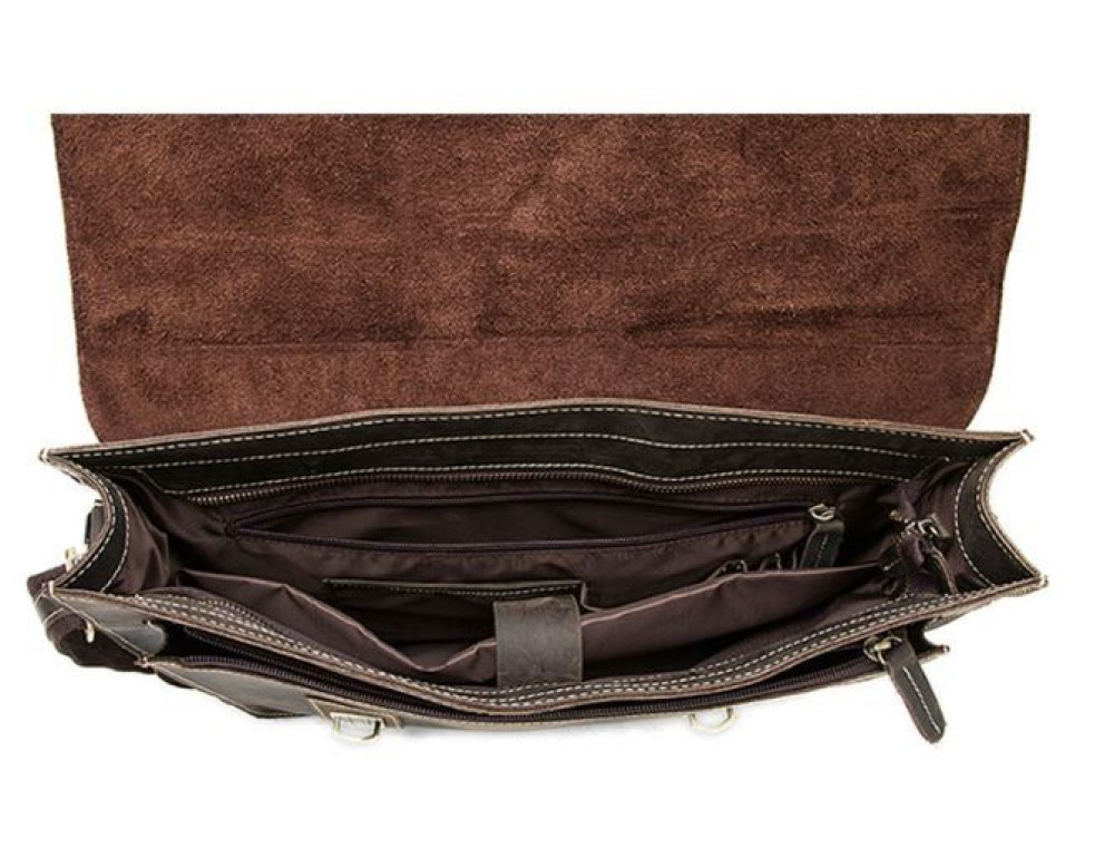Коричневий шкіряний портфель Tiding Bag 9033C - Фотографія № 5