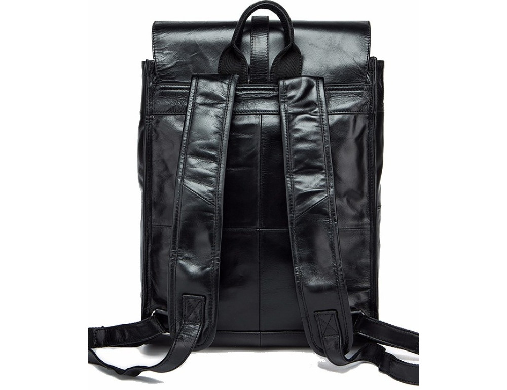 Чорний міської рюкзак з гладкої шкіри Tiding Bag 9116A - Фотографія № 2
