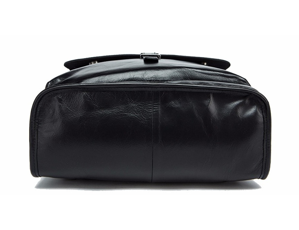 Чорний міської рюкзак з гладкої шкіри Tiding Bag 9116A - Фотографія № 5