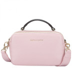 Нежно-розовая кожаная сумка через плечо Smith & Canova 92658 PINK - Фото № 100