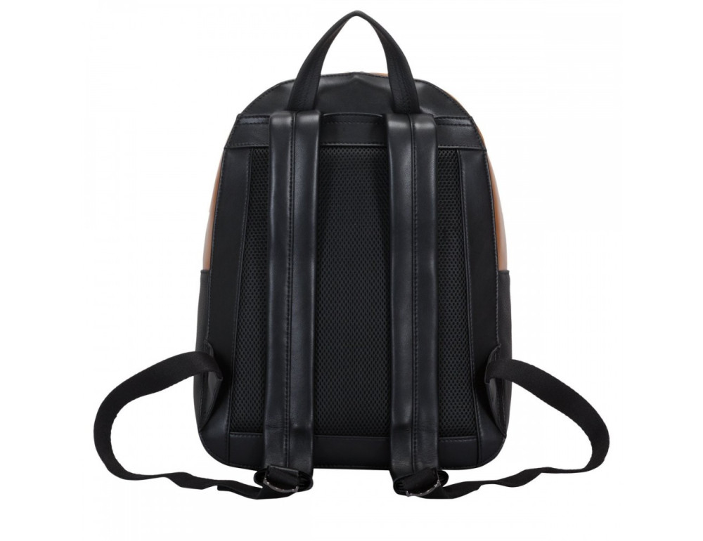 Рудий з чорним шкіряний рюкзак Smith & Canova Francis 92901 BLK-TAN - Фотографія № 3