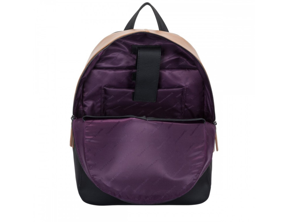 Рудий з чорним шкіряний рюкзак Smith & Canova Francis 92901 BLK-TAN - Фотографія № 4