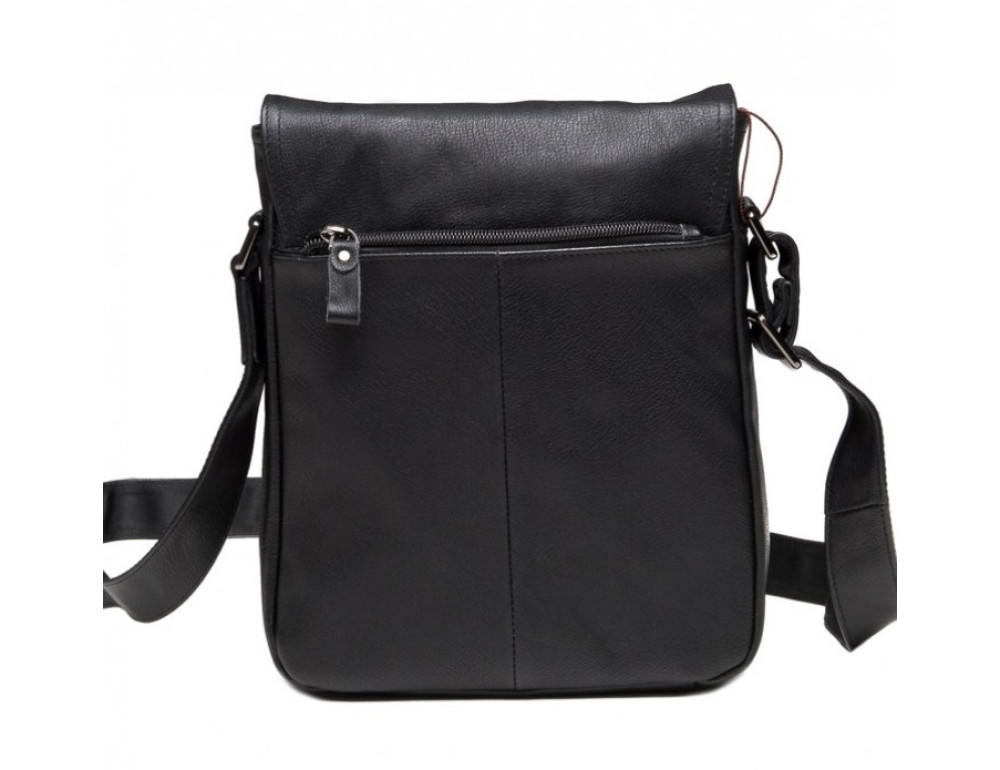 Чорна шкіряна сумка-месенджер TIDING BAG 9805A - Фотографія № 4
