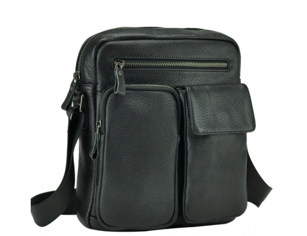 Чорна шкіряна чоловіча сумка-месенджер Tiding Bag 9812-1A - Фотографія № 1 Чорна шкіряна чоловіча сумка-месенджер Tiding Bag 9812-1A - Фотографія № 1