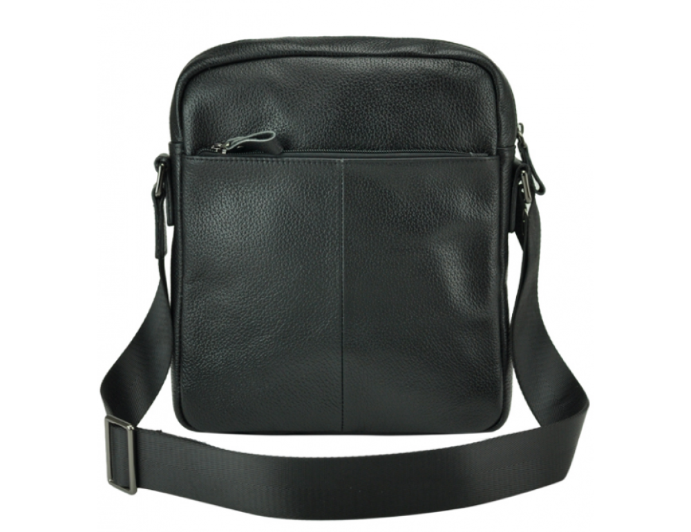 Чорна шкіряна чоловіча сумка-месенджер Tiding Bag 9812-1A - Фотографія № 4